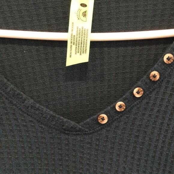 Honeydew Womens Thermal Top Size Medium Shirt Hunter Green NEW Waffle Knit Fairy - Picture 2 of 8